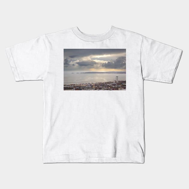 Dramatic Skies over Swansea & Mumbles - 2012 Kids T-Shirt by SimplyMrHill